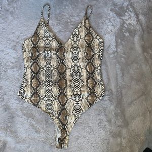 Snake print body suit